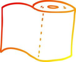 rolo de papel higiênico de desenho animado de desenho de linha de gradiente quente vetor