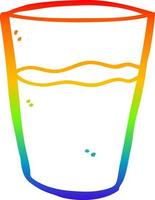 desenho de linha de gradiente de arco-íris desenho de copo de água vetor