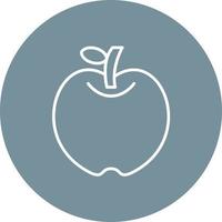 ícone de fundo de círculo de linha de maçã vetor