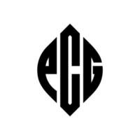 design de logotipo de carta de círculo pcg com forma de círculo e elipse. letras de elipse pcg com estilo tipográfico. as três iniciais formam um logotipo circular. pcg círculo emblema abstrato monograma carta marca vetor. vetor