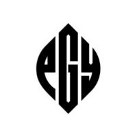 pgy círculo carta logotipo design com forma de círculo e elipse. letras de elipse pgy com estilo tipográfico. as três iniciais formam um logotipo circular. pgy círculo emblema abstrato monograma carta marca vetor. vetor