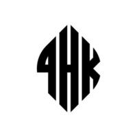 design de logotipo de letra de círculo qhk com forma de círculo e elipse. letras de elipse qhk com estilo tipográfico. as três iniciais formam um logotipo circular. qhk círculo emblema abstrato monograma carta marca vetor. vetor