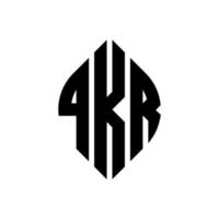 design de logotipo de carta de círculo qkr com forma de círculo e elipse. letras de elipse qkr com estilo tipográfico. as três iniciais formam um logotipo circular. qkr círculo emblema abstrato monograma carta marca vetor. vetor