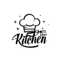 chef de cozinha retrô vintage para cozinhar design de logotipo de restaurante de cozinha, modelo de logotipo de design de chef de cozinha vetor