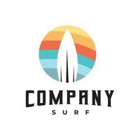 logotipo de design de ilustração de prancha de surf, verão, modelo de design, símbolo vetor