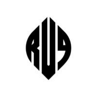 design de logotipo de carta de círculo rvq com forma de círculo e elipse. letras de elipse rvq com estilo tipográfico. as três iniciais formam um logotipo circular. rvq círculo emblema abstrato monograma carta marca vetor. vetor