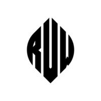 design de logotipo de carta de círculo rvw com forma de círculo e elipse. letras de elipse rvw com estilo tipográfico. as três iniciais formam um logotipo circular. rvw círculo emblema abstrato monograma carta marca vetor. vetor