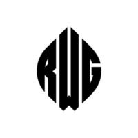 rwg círculo carta logotipo design com forma de círculo e elipse. letras de elipse rwg com estilo tipográfico. as três iniciais formam um logotipo circular. rwg círculo emblema abstrato monograma carta marca vetor. vetor