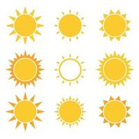 ilustração em vetor gráfico de clipart de coleção de sol dos desenhos animados