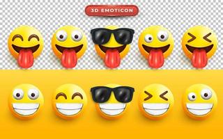 conjunto de rosto emoji 3d