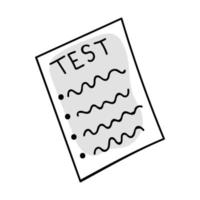 teste de exame em estilo doodle vetor