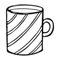 xícara fofa de ilustração de chá ou café. clipart de caneca simples. doodle em casa aconchegante vetor