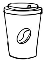 bonitinha ilustração de xícara de café. clipart de copo simples. doodle em casa aconchegante vetor