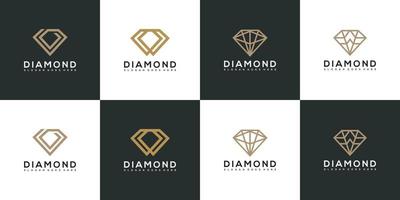 conjunto de modelo de design de vetor de logotipo de diamante