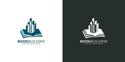 vetor de design de logotipo de construção de livro