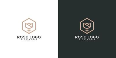 design de vetor de logotipo de flor rosa