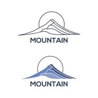 logotipo da montanha com vetor de design simples, elemento de design para logotipo, pôster, cartão, banner, emblema, camiseta. ilustração vetorial