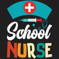 camiseta enfermeira da escola vetor