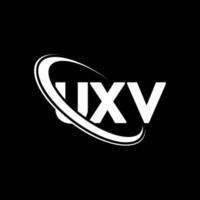 logotipo uxv. carta uxv. design de logotipo de letra uxv. iniciais uxv logotipo ligado com círculo e logotipo monograma maiúsculo. tipografia uxv para marca de tecnologia, negócios e imóveis. vetor