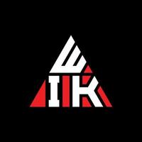 design de logotipo de letra de triângulo wik com forma de triângulo. monograma de design de logotipo de triângulo wik. modelo de logotipo de vetor wik triângulo com cor vermelha. wik logotipo triangular logotipo simples, elegante e luxuoso.