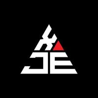 design de logotipo de letra de triângulo xje com forma de triângulo. monograma de design de logotipo de triângulo xje. modelo de logotipo de vetor de triângulo xje com cor vermelha. xje logotipo triangular logotipo simples, elegante e luxuoso.