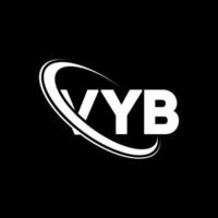 logotipo vyb. carta vyb. design de logotipo de carta vyb. iniciais vyb logotipo ligado com círculo e logotipo monograma maiúsculo. tipografia vyb para tecnologia, negócios e marca imobiliária. vetor