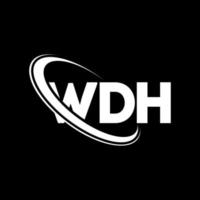 logotipo wd. letra wd. design de logotipo de letra wdh. iniciais wdh logotipo ligado com círculo e logotipo monograma maiúsculo. tipografia wdh para tecnologia, negócios e marca imobiliária. vetor