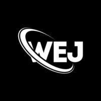 logotipo wej. carta wej. design de logotipo de carta wej. iniciais wej logotipo ligado com círculo e logotipo monograma maiúsculo. tipografia wej para marca de tecnologia, negócios e imóveis. vetor