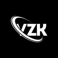logotipo vz. carta vz. design de logotipo de letra vzk. iniciais vzk logotipo ligado com círculo e logotipo monograma em maiúsculas. tipografia vzk para tecnologia, negócios e marca imobiliária. vetor