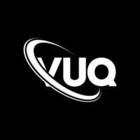 logotipo vuq. carta vuq. design de logotipo de letra vuq. iniciais vuq logotipo ligado com círculo e logotipo monograma em maiúsculas. tipografia vuq para marca de tecnologia, negócios e imóveis. vetor