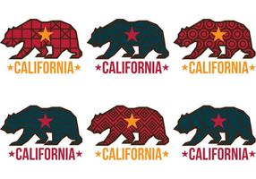 Vetores de urso de Califórnia com padrões