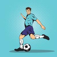 ilustração de um salto mortal de jogador de futebol chutando uma bola. uma  técnica de jogar futebol. 12820667 Vetor no Vecteezy