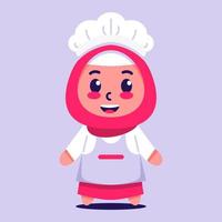 personagem de chef de menina muçulmana vetor