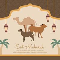 ilustração de cartaz de saudação eid al adha mubarak vetor