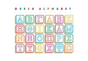 O grego Alphabet Blocks Vector Free