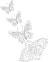 Mandala borboletas para colorir para adultos vetor