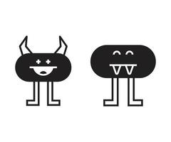 ilustração vetorial de personagens de monstros engraçados vetor