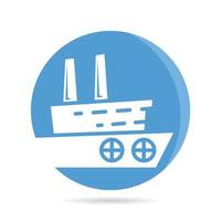 ícone de navio de balsa na ilustração de botão de círculo vetor