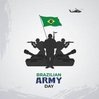 dia do exército brasileiro. 25 de agosto. modelo para plano de fundo, banner, cartão, pôster. ilustração vetorial. vetor