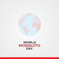 conceito de dia mundial do mosquito. mosquitos na terra vermelha. modelo para plano de fundo, banner, cartão, pôster. ilustração vetorial. vetor