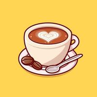 ilustração de ícone de vetor dos desenhos animados hora do café. comida e bebida ícone conceito isolado vetor premium. estilo de desenho animado plano