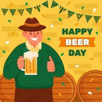 saudando eventos do dia da cerveja feliz vetor