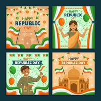 celebração do dia da independência da índia festividade post de mídia social vetor