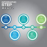 modelo de design de infográficos de linha do tempo com 5 opções, diagrama de processo, ilustração em vetor eps10