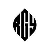 design de logotipo de carta de círculo rgy com forma de círculo e elipse. letras de elipse rgy com estilo tipográfico. as três iniciais formam um logotipo circular. rgy círculo emblema abstrato monograma carta marca vetor. vetor