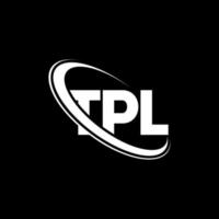 logotipo tpl. carta tpl. design de logotipo de letra tpl. iniciais tpl logotipo ligado com círculo e logotipo monograma maiúsculo. tipografia tpl para marca de tecnologia, negócios e imóveis. vetor