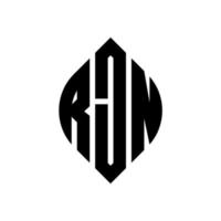design de logotipo de carta de círculo rjn com forma de círculo e elipse. letras de elipse rjn com estilo tipográfico. as três iniciais formam um logotipo circular. rjn círculo emblema abstrato monograma carta marca vetor. vetor