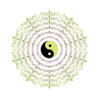 ilustração de estilo mandala abstrata de fundo yin yang karma para banners e pôster vetor