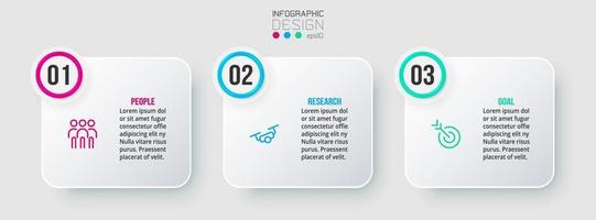 conceito de negócio de modelo infográfico com passo. vetor