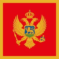 bandeira de montenegro, cores oficiais. ilustração vetorial. vetor